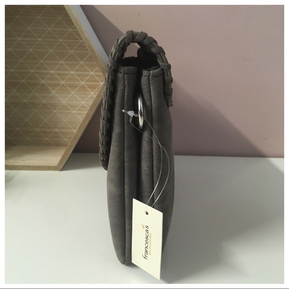 ‼️SOLD‼️Francesca’s Dark Gray Tassel Crossbody Bag - Picture 4 of 6